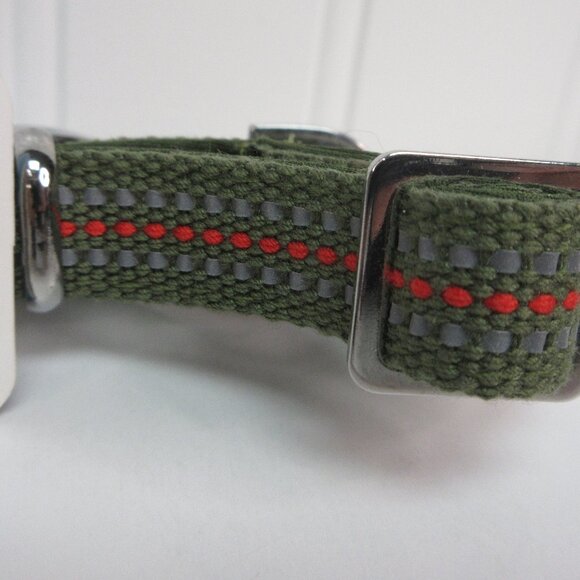 Vibrant Life Dog Collar XS Olive Green Reflective Premium Comfort Metal Buckle - Picture 8 of 12
